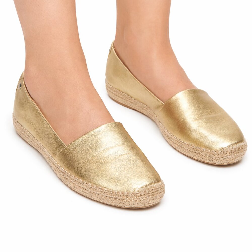 Sam Edelman Gold Metallic Espadrille Slip-Ons